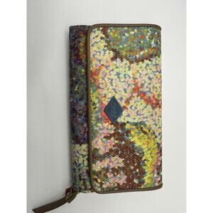 OILILY Multi Colorful Zip Around Wallet Clutch 8"x4"